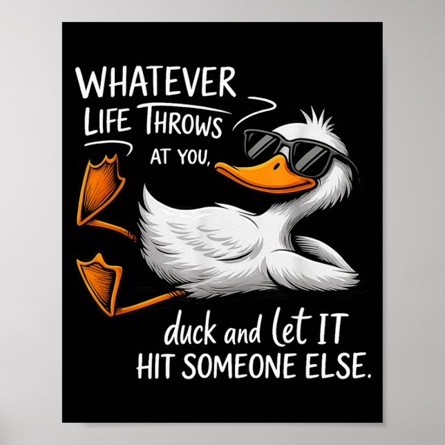 Poster Funny Duck Shirt Funny Quote Graphic Tees For Men  (Frente)