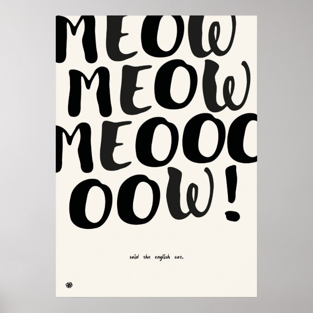 Poster Funny English Cat Quote Art Print (Frente)