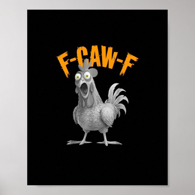 Poster Funny F-Caw-F Chicken F-Caw-F Chicken Retro Classi (Frente)