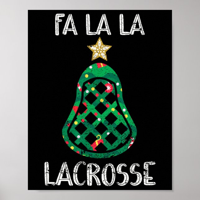 Poster Funny Fa La Lacrosse Player Lax Christmas (Frente)
