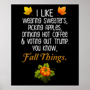 Poster Funny Fall 2020 Novembro Eleições Anti-Trump