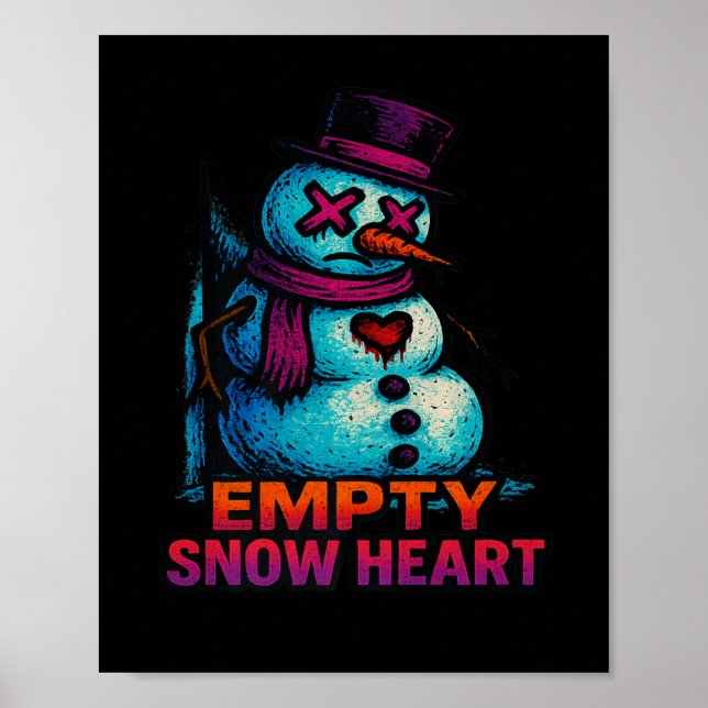 Poster Funny Family Christmas Empty Snow Heart Snowman Pr (Frente)