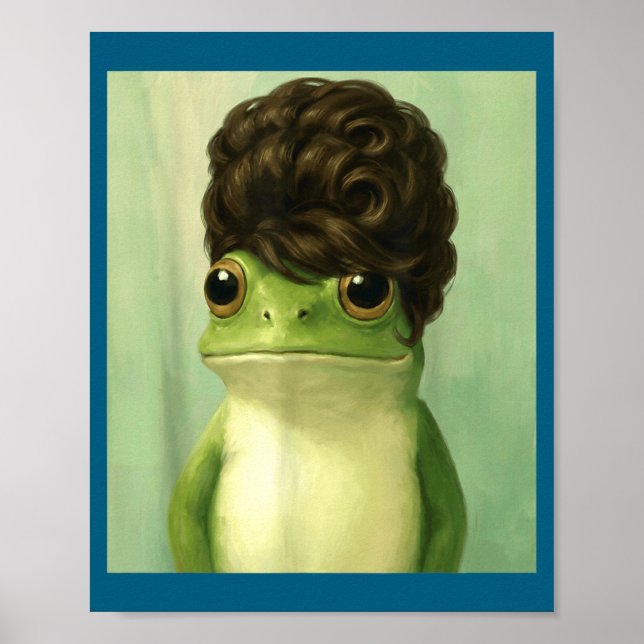 Poster Funny Frog Beehive Bob Haircut Meme  (Frente)