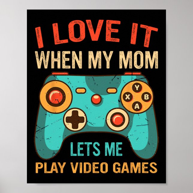 Poster Funny Gamer Gift For Boys Console Video Game Prese (Frente)