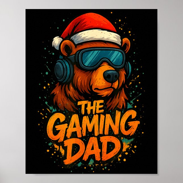 Poster Funny Gaming Dad Christmas Outfit Gamer Gift  (Frente)