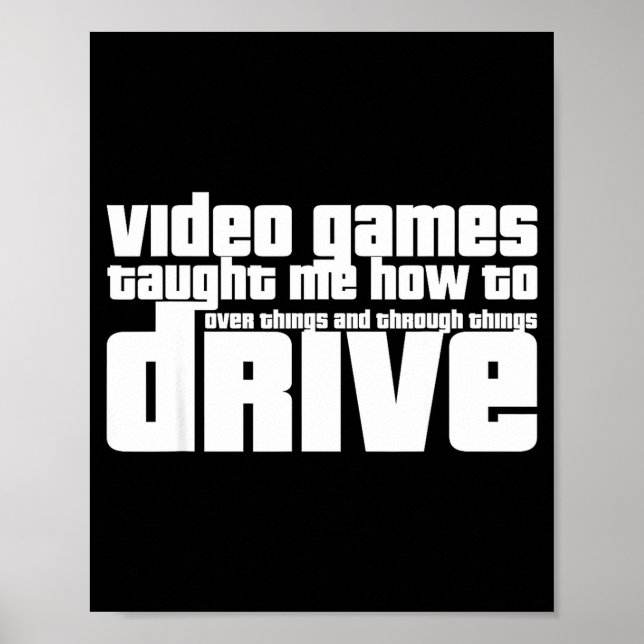 Poster Funny Gaming New Driver Video Game Driving Instruc (Frente)