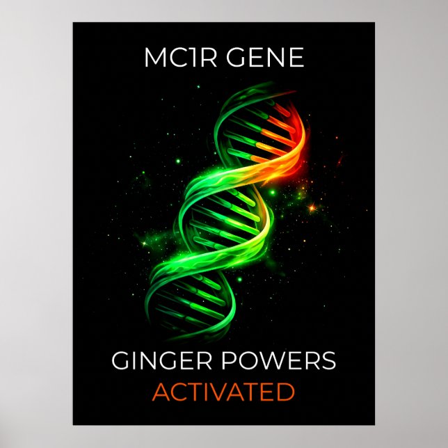 Poster Funny Ginger Powers Activated Redhead DNA Wall Art (Frente)