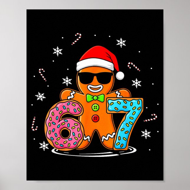 Poster Funny Gingerbread 67 Six Seven Ice Cream Drip Chri (Frente)
