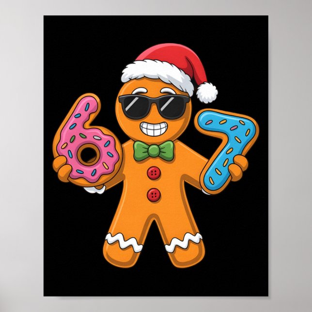 Poster Funny Gingerbread Six Seven 67 Ice Cream Christmas (Frente)