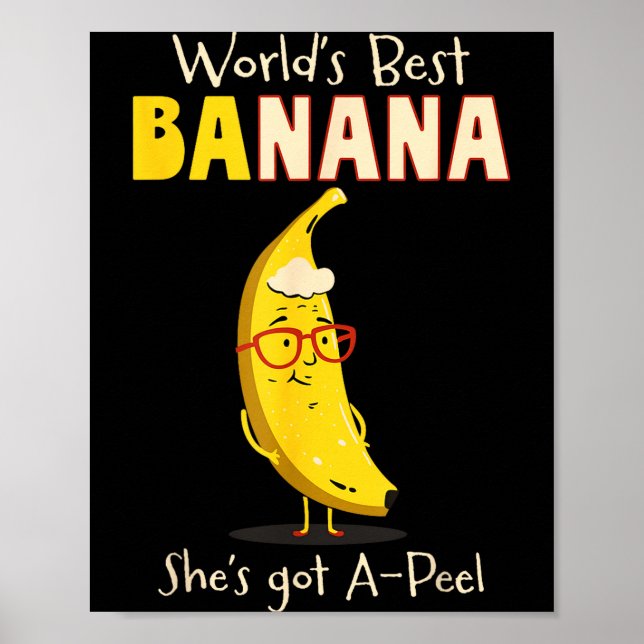 Poster Funny Grandmother World's Nana Banana Pun  (Frente)