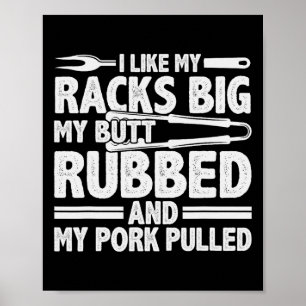 Poster Funny Griling Pork Rub Fumante Churrasco Carne Fum