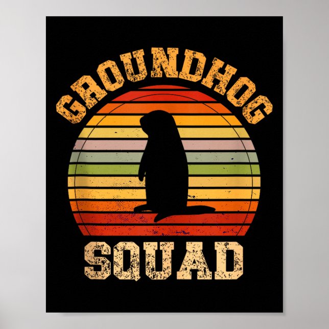Poster Funny Groundhog Squad Design Happy Groundhog Day 2 (Frente)