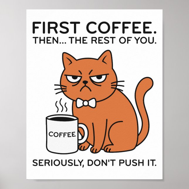 Poster Funny Grumpy Cat Framed Art Print (Frente)