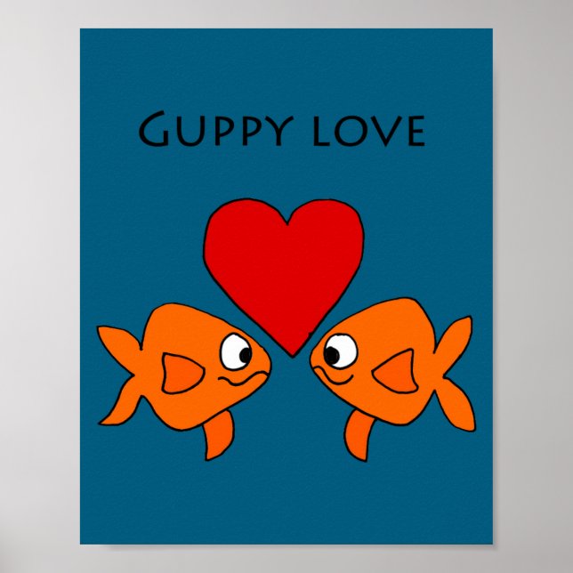 Poster Funny Guppy Love Design  (Frente)