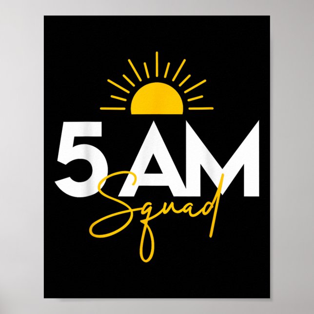 Poster Funny Gym Workout Lovers Fitness Crew - 5 Am Squad (Frente)