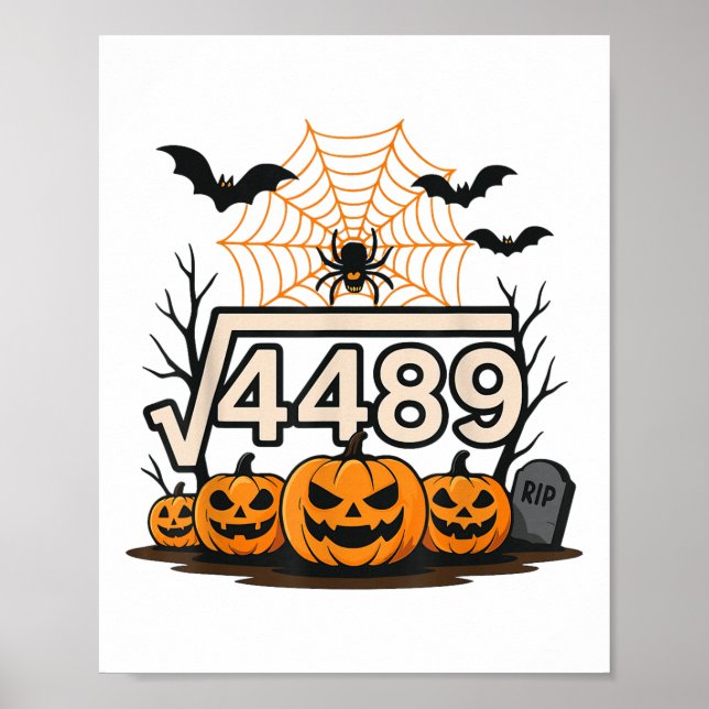 Poster Funny Halloween Raiz Quadrada 4489 67 Meme Matemát (Frente)