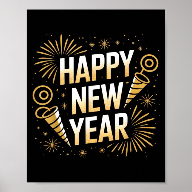 Poster Funny Happy New Year Couple Matching  (Frente)