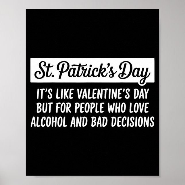 Poster Funny Happy St Patricks Day Irish Shamrock Lucky M (Frente)