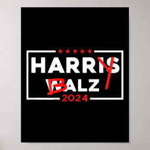 Poster Funny Harris W 24 Harry B 2024 Meme Democrata