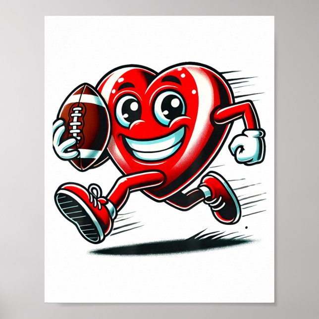 Poster Funny Heart American Football Valentine Srts Women (Frente)