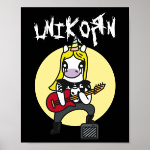 Poster Funny Heavy Metal Unicorn