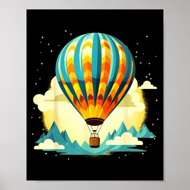 Poster Funny Hot Air Balloon For New Adventures Lovers  (Frente)
