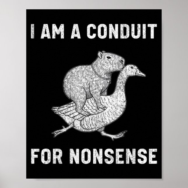 Poster Funny I Am A Conduit For Nonsense Capybara Goose M (Frente)