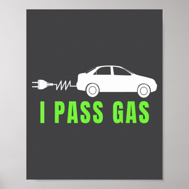 Poster Funny I P Gas Electric Car I Love Evs Electri  (Frente)