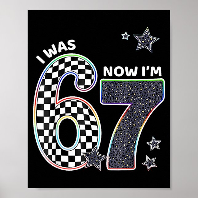 Poster Funny I Was 6 Now I'm 7 Birthday 67 Meme For Boys  (Frente)