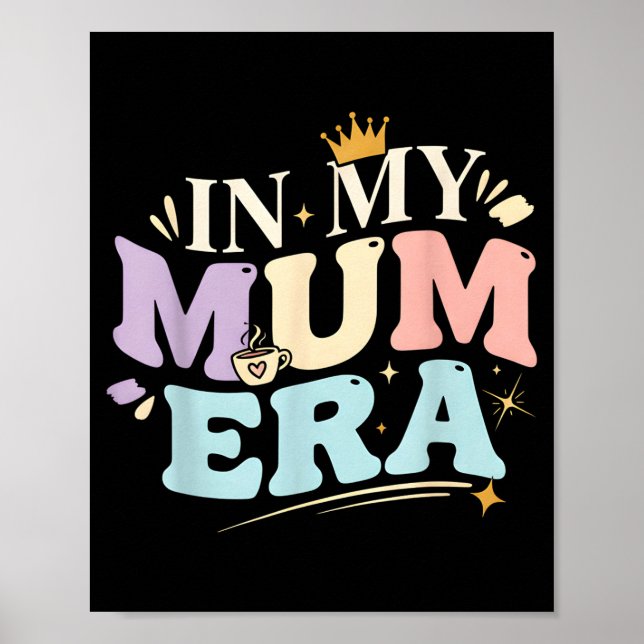 Poster Funny In My Blue Mum Era Cool Mom Mother's Day  (Frente)