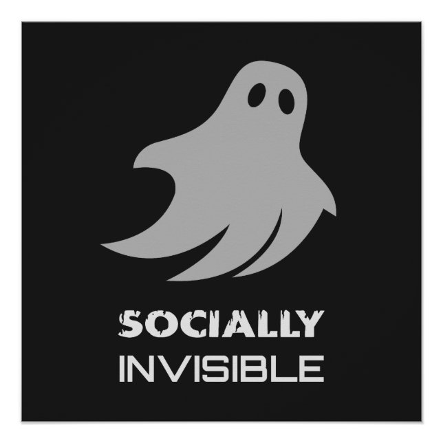 Póster Funny Introvert Spooky Ghost (Frente)