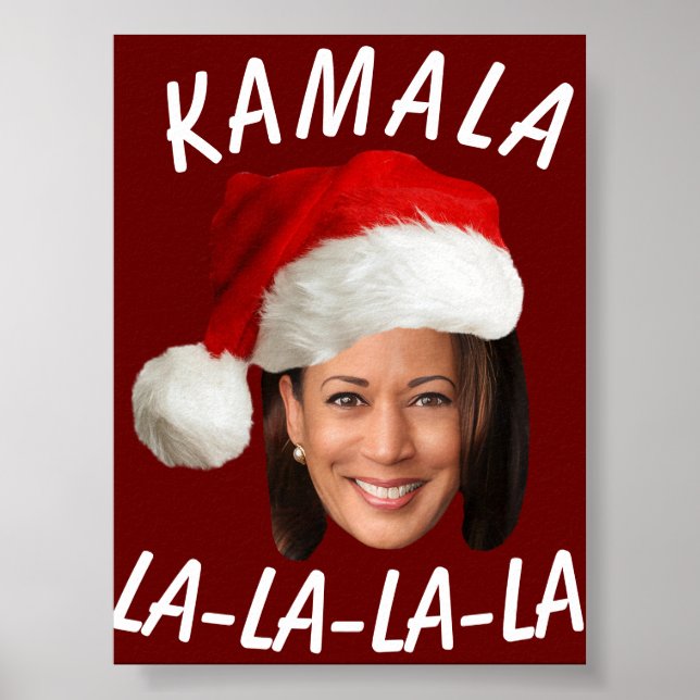 Poster Funny Kamala Harris Face Papai Noel Natal (Frente)