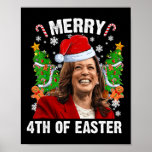 Poster Funny Kamala Harris Natal Santa Hat Feliz 4<br><div class="desc">Funny Kamala Harris Natal Santa Hat Feliz 4º Da Páscoa 1</div>