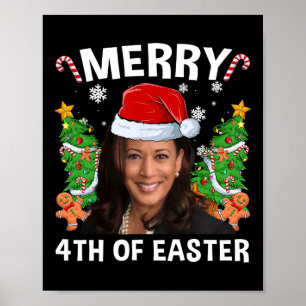 Poster Funny Kamala Harris Natal Santa Hat Feliz 4