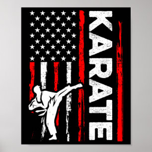 Poster Funny Karate Design 4 De Julho Norte-Americano Ban