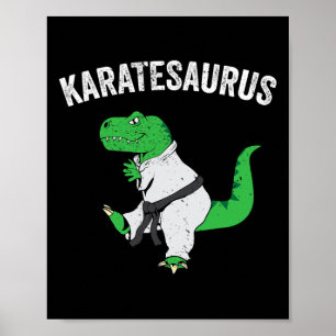 Poster Funny Karate T Rex Dinossaur Cute Dino Artes Marci