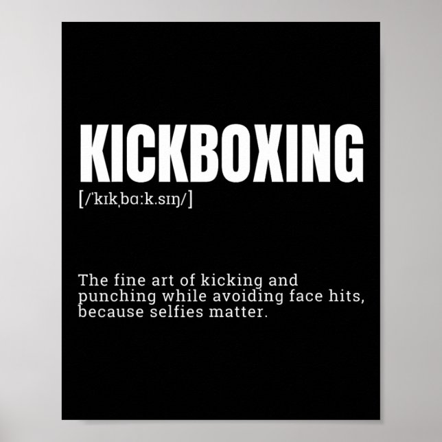 Poster Funny Kickboxing Hobby Quote Definition  (Frente)