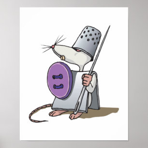Póster funny knight warrior mouse