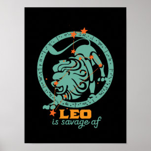 Poster Funny Leo Zodiac - Sinal de Astrologia Aniversário