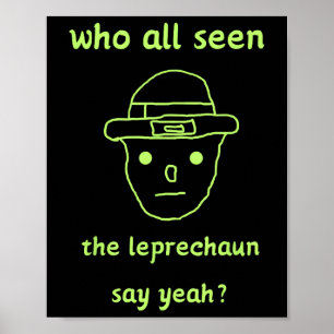 Poster Funny Leprechaun Amateur Sketch Meme Rua Irlandesa