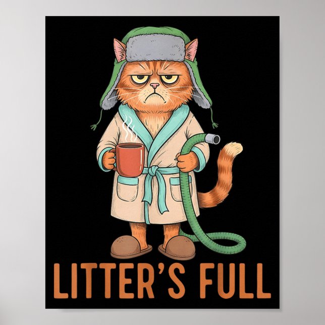 Poster Funny Litter’s Full Cat Parody Cute Cat Lover Chri (Frente)