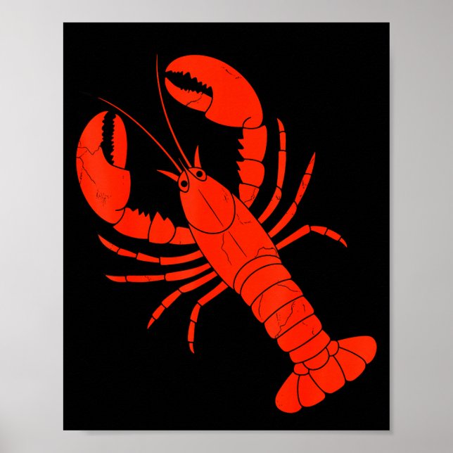 Poster Funny Lobster Design For Men Women Kids Animal Lob (Frente)