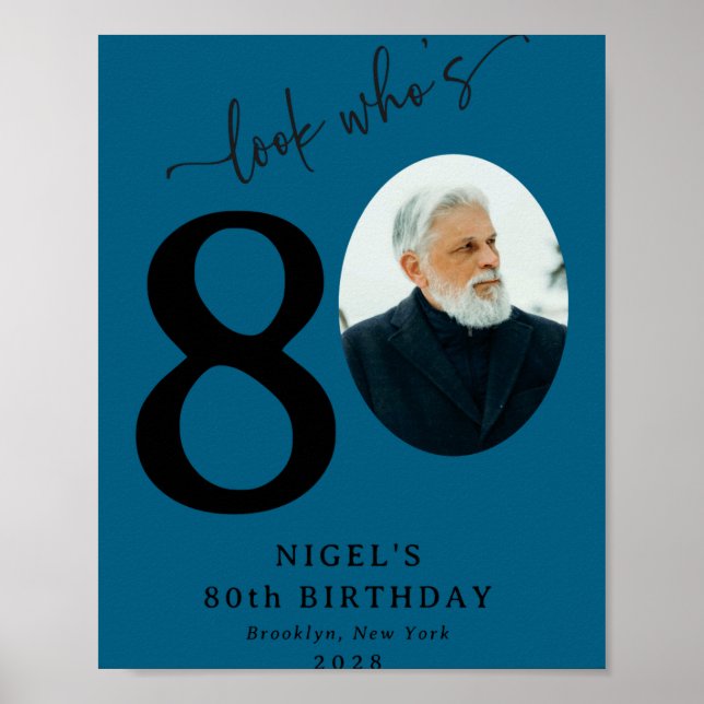 Poster Funny Look Whos 80 Stylish 80th Birthday  (Frente)