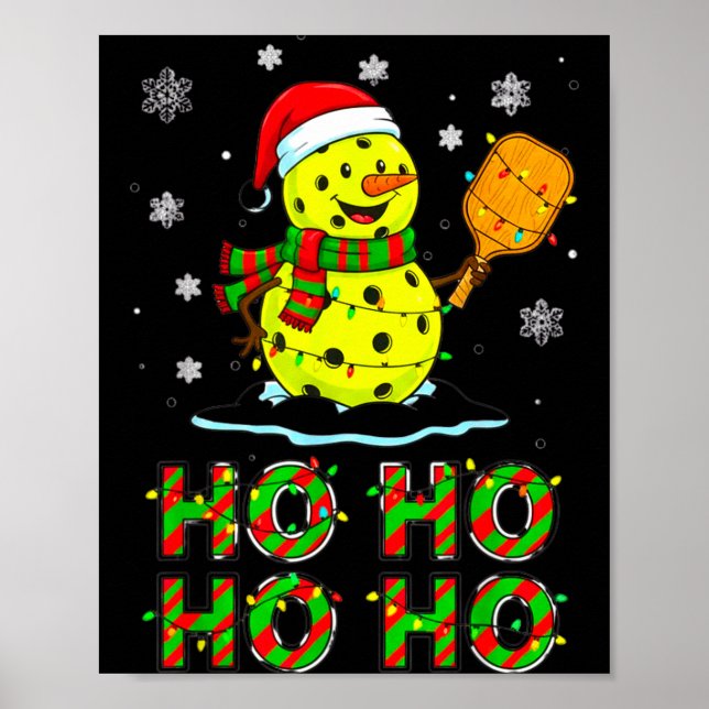 Poster Funny Matching Family Santa Ho Ho Ho Ckleball Chri (Frente)