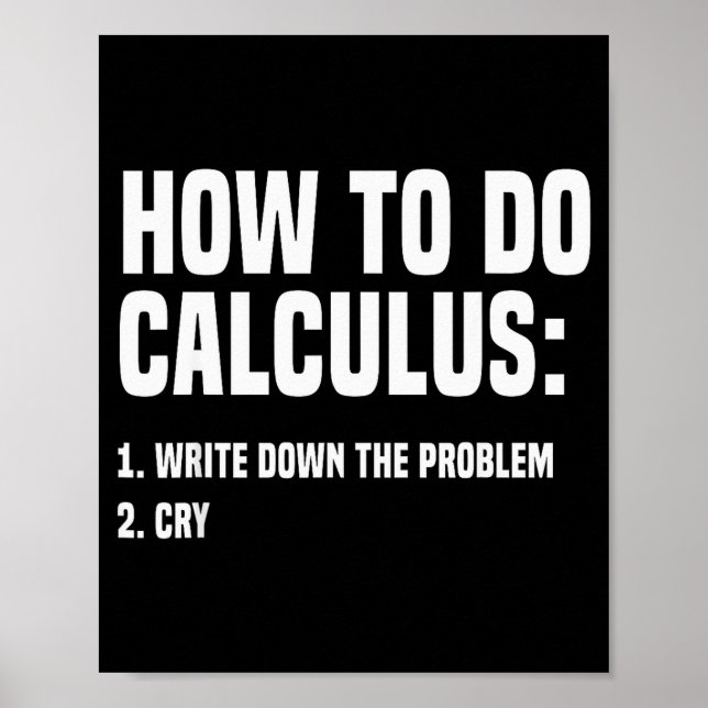 Poster Funny Math How To Do Calculus Funny Algebra  (Frente)