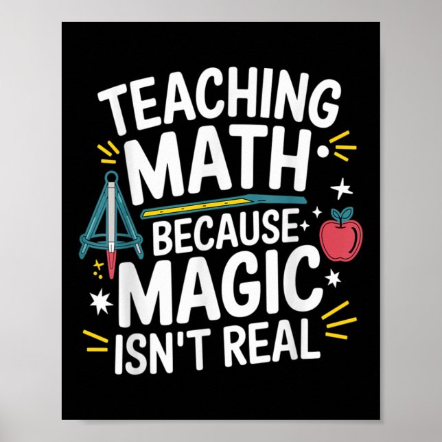 Poster Funny Math Teacher Algebra Lover Back To School  (Frente)