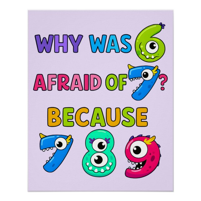 Póster Funny Maths Joke Poster for Kids UK Classroom (Frente)