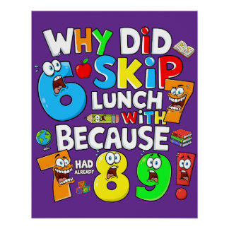 Póster Funny Maths Poster for Kids UK Classroom Joke