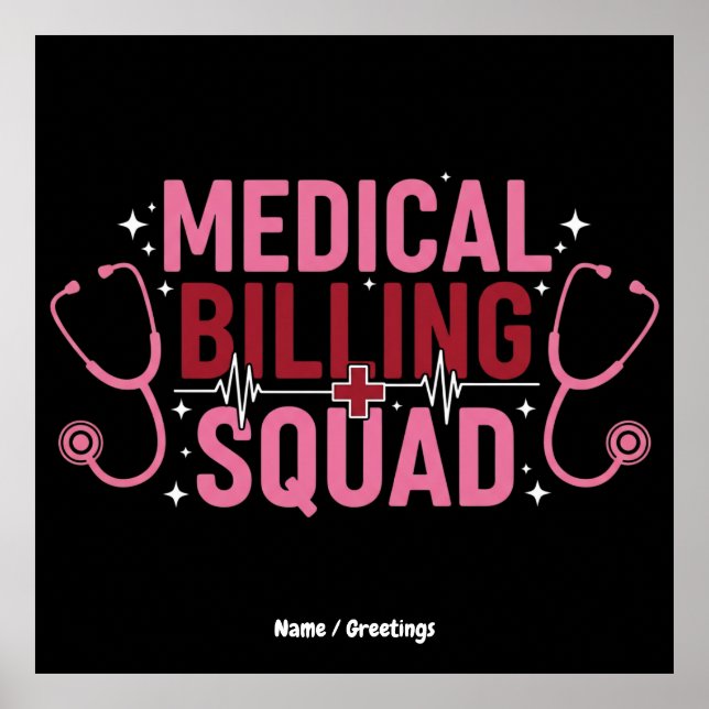 Poster Funny Medical Billing Squad Proud Specialist Gift (Frente)