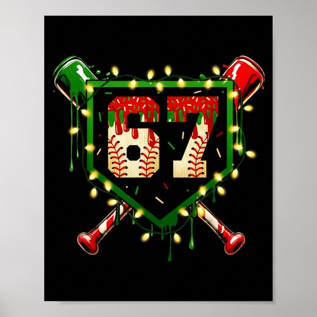 Poster Funny Meme 67 Christmas Baseball Ice Cream Men Boy (Frente)